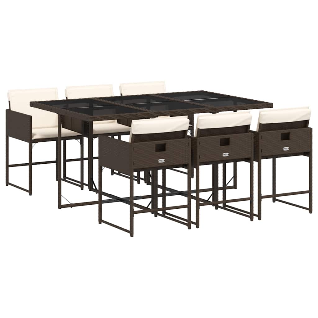 Garden Dining Set | Brown, Cream White
