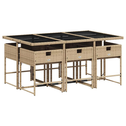 Garden Dining Set | Beige, Cream white, Black