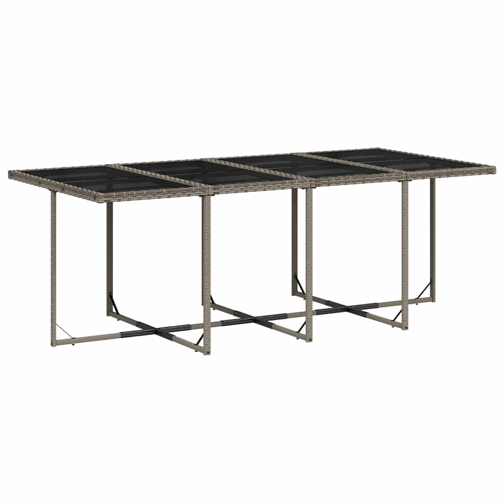 Garden Dining Set | Grey | Poly Rattan | 8-seater | Foldable