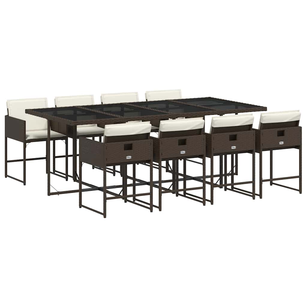Garden Dining Set | Brown, Cream White