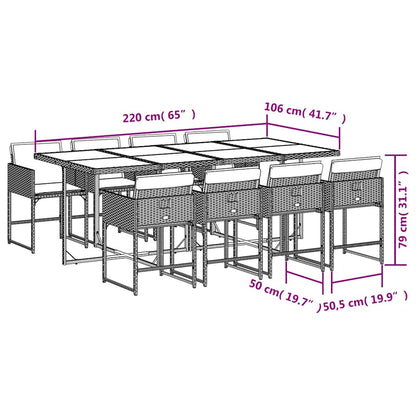 Garden Dining Set | Brown, Cream White