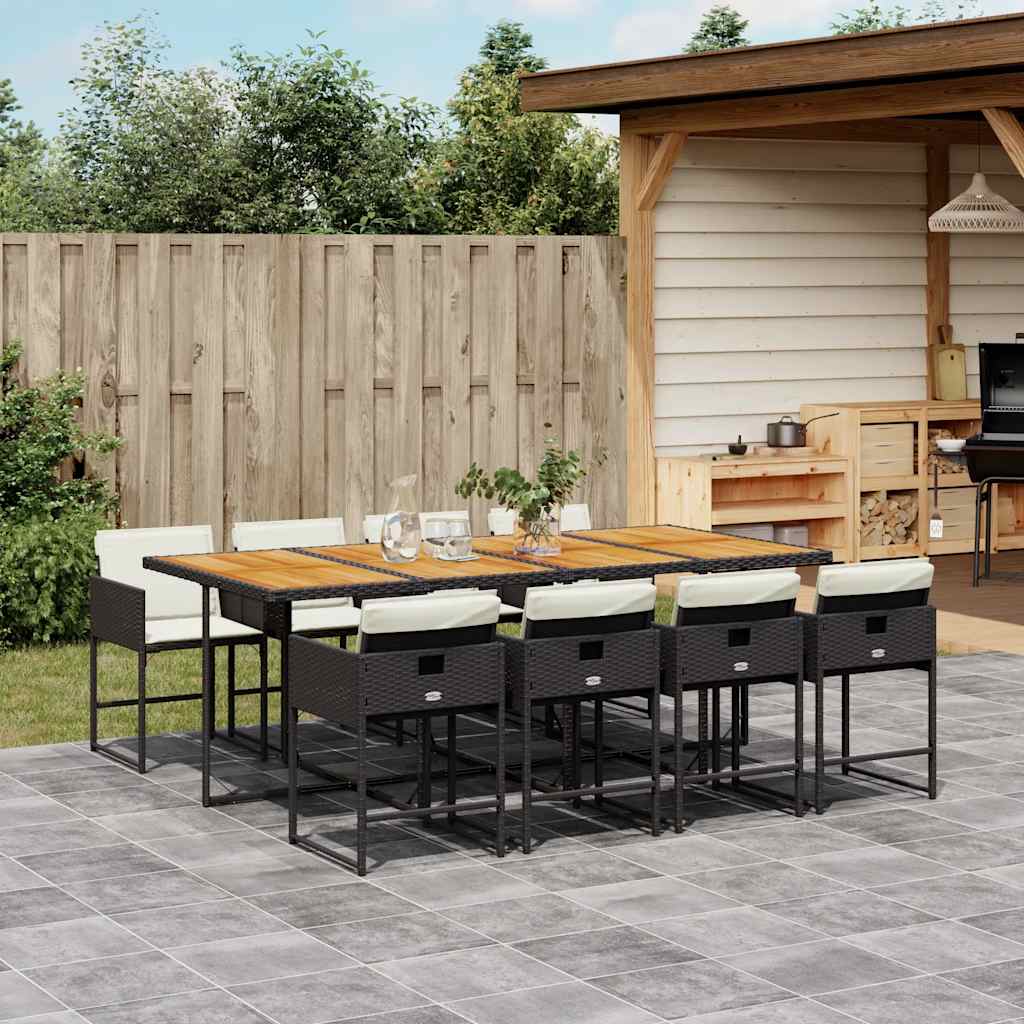 Garden Dining Set | Black and Cream White