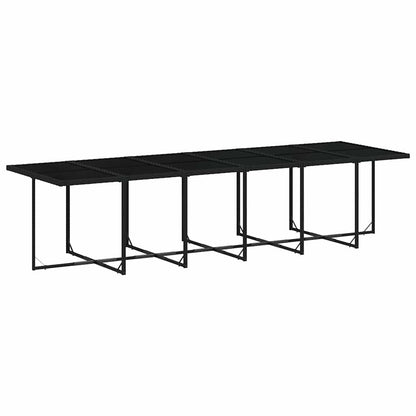 13 Piece Patio Dining Set with Cushions Black Poly Rattan