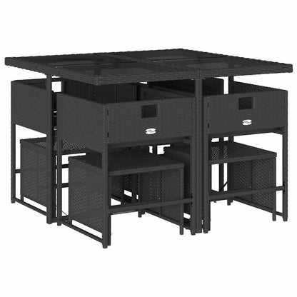 Garden Dining Set Black, cream white