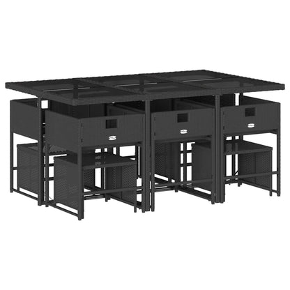 Garden Dining Set Black, Cream white