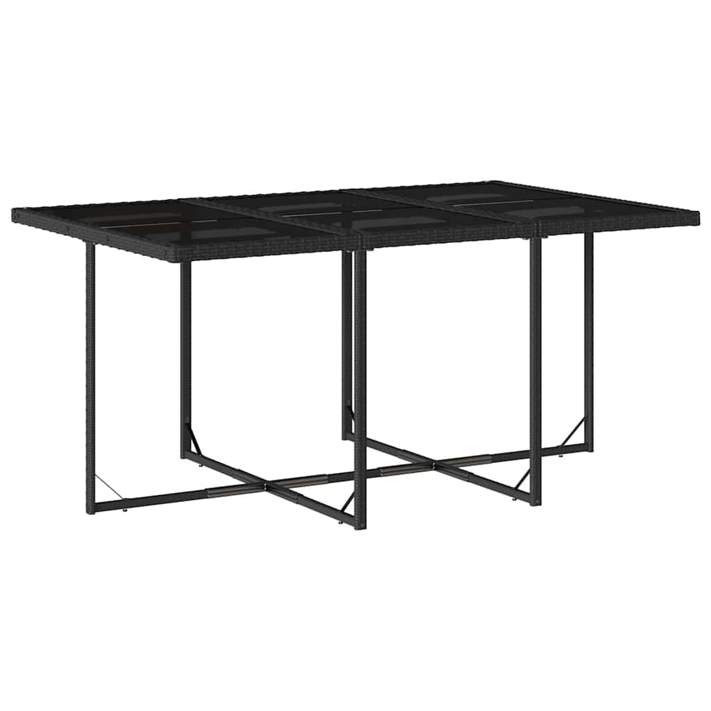 Garden Dining Set Black, Cream white