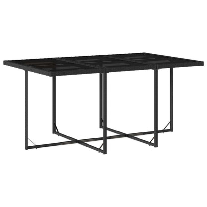 Garden Dining Set Black, Cream white