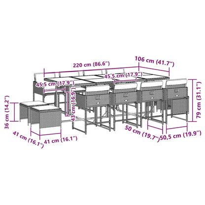 Garden Dining Set Black and brown
