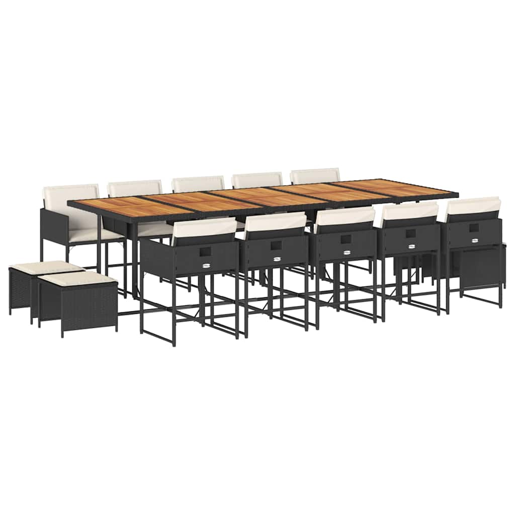 Garden Dining Set Black and brown