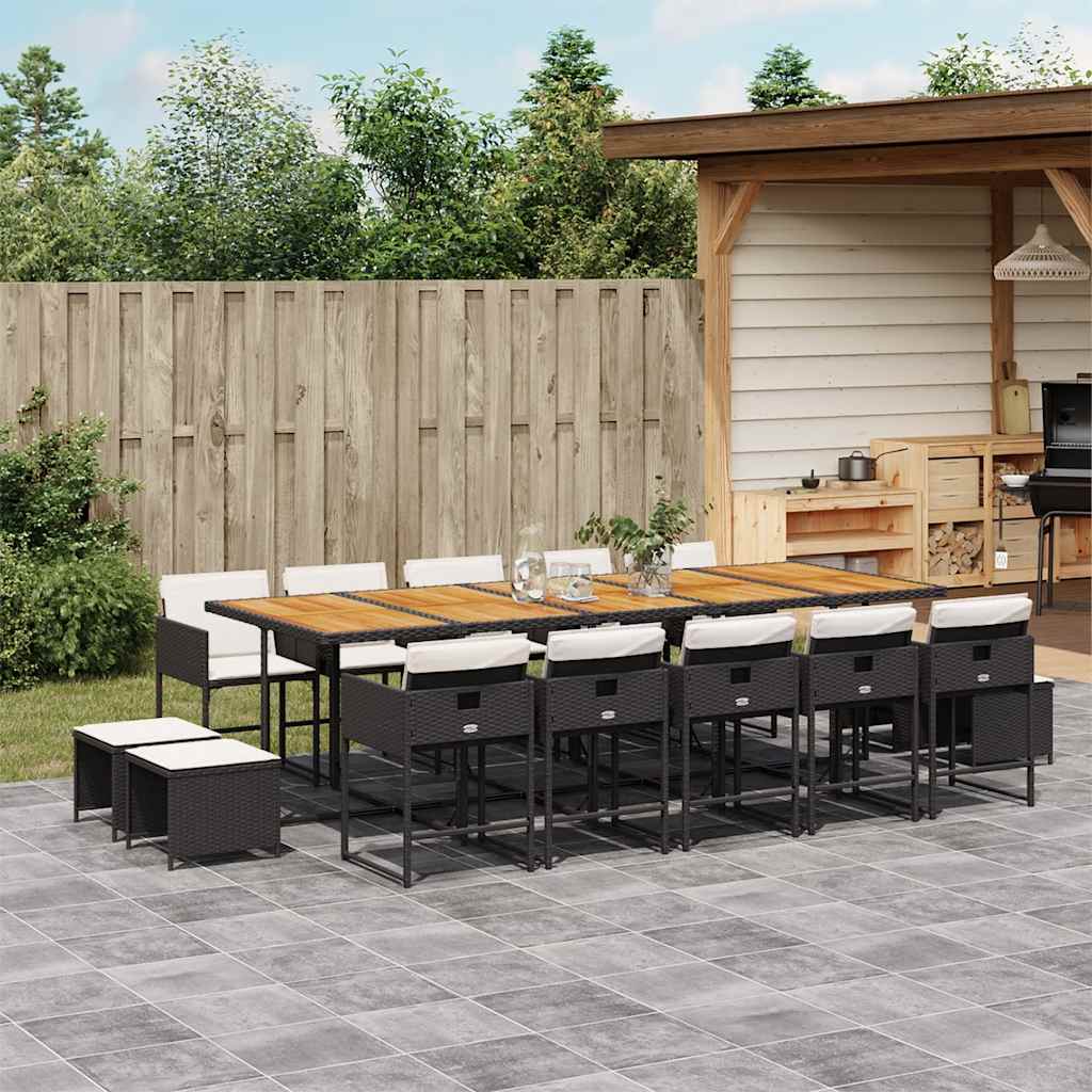 Garden Dining Set Black and brown