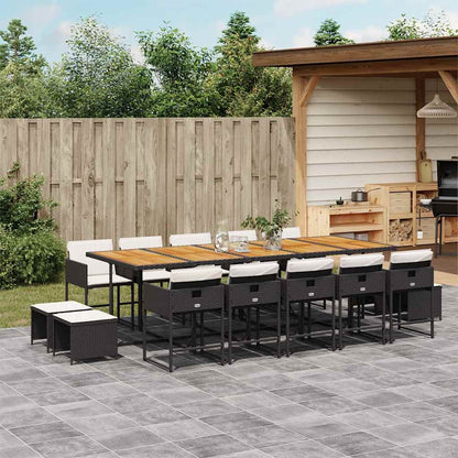 Garden Dining Set Black and brown