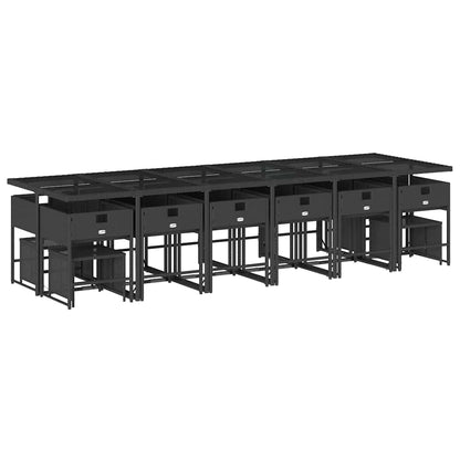 Garden Dining Set Black, Cream White