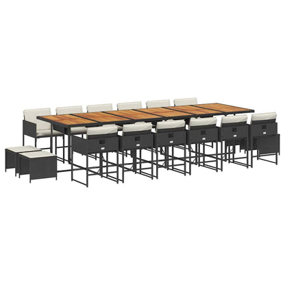 Garden Dining Set Black and Brown