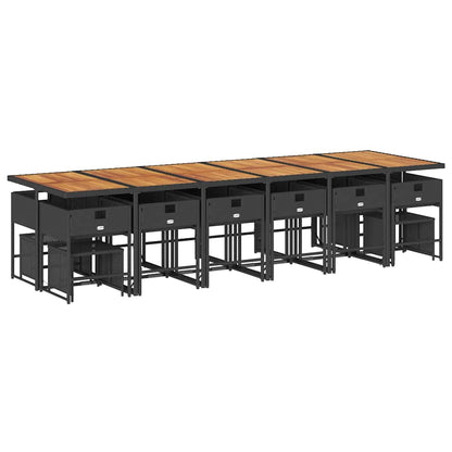 Garden Dining Set Black and Brown