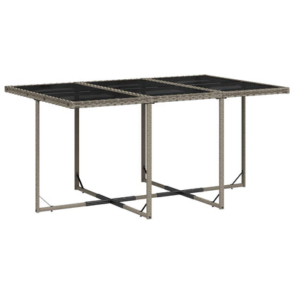 Garden Dining Set | Grey | PE Rattan | 6-Seater | Foldable