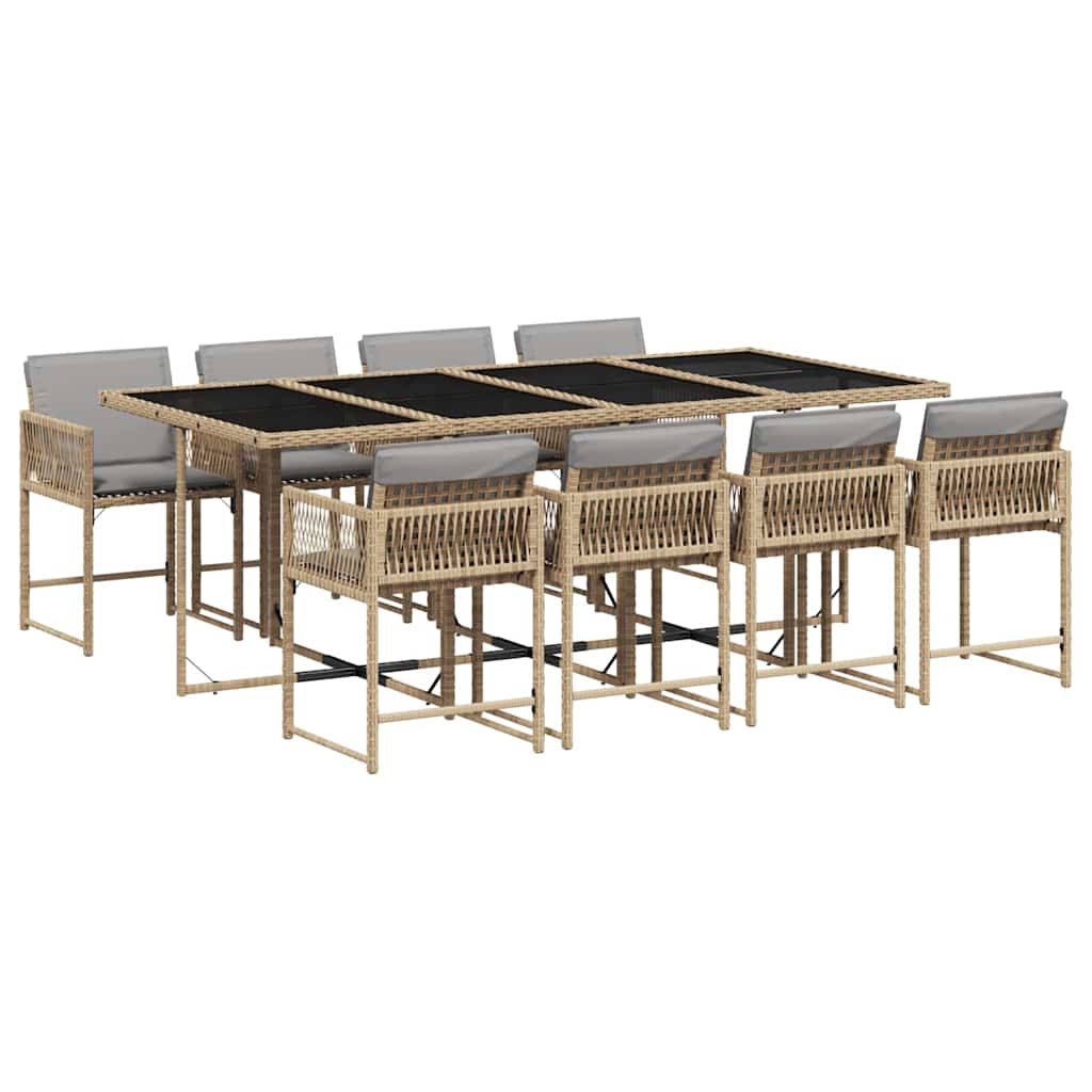 Garden Dining Set | Mix beige, Light grey, Black