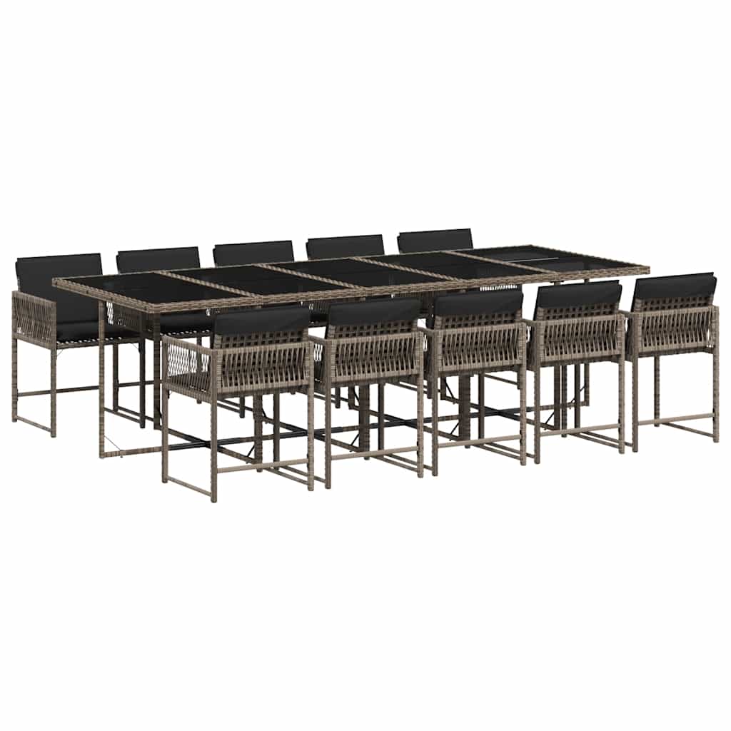 Garden Dining Set | Grey | PE Rattan | 11 Piece Set | Foldable