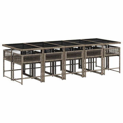 Garden Dining Set | Grey | PE Rattan | 11 Piece Set | Foldable