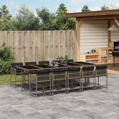 Garden Dining Set | Grey | PE Rattan | 11 Piece Set | Foldable