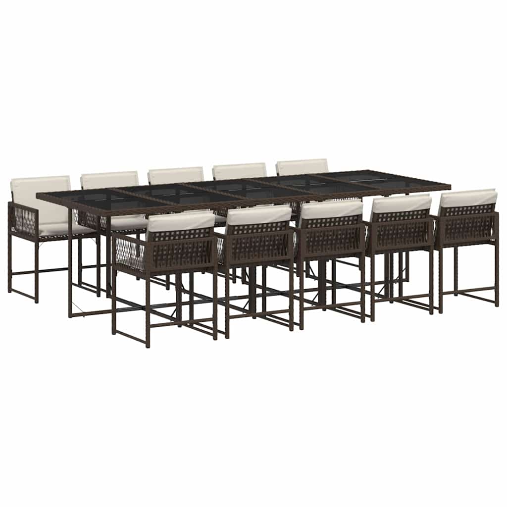 Garden Dining Set | Brown, Cream White, Black