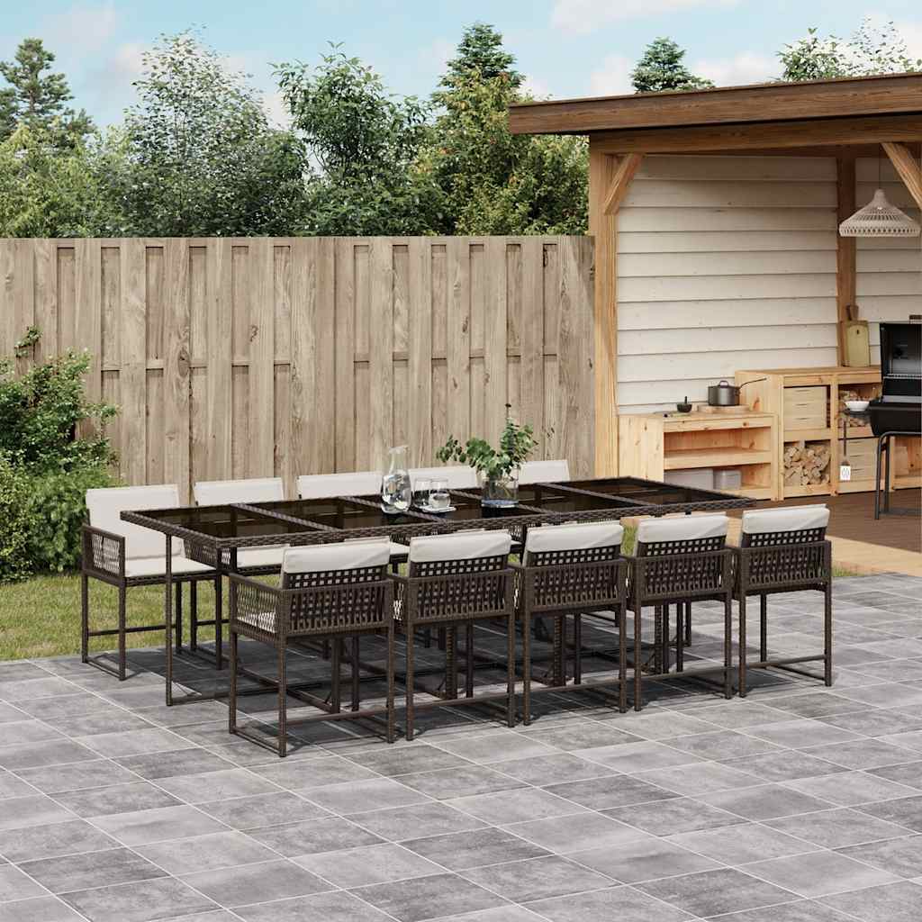 Garden Dining Set | Brown, Cream White, Black