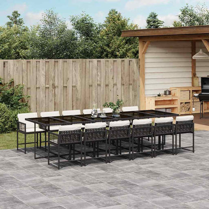 Garden Dining Set Black and Cream