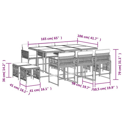 Garden Dining Set | Beige, Cream White, Black