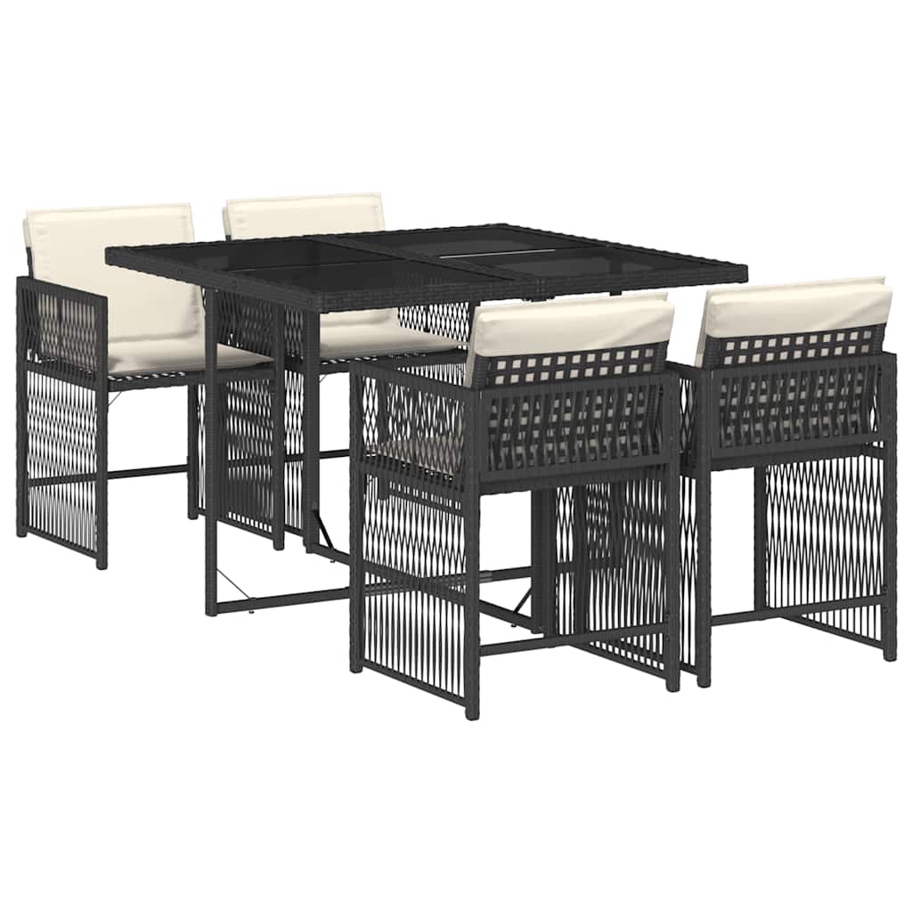 Garden Dining Set Black