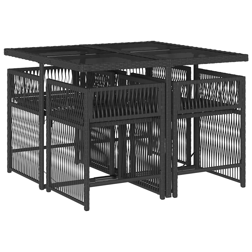 Garden Dining Set Black