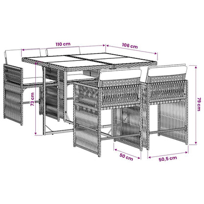 Garden Dining Set Black