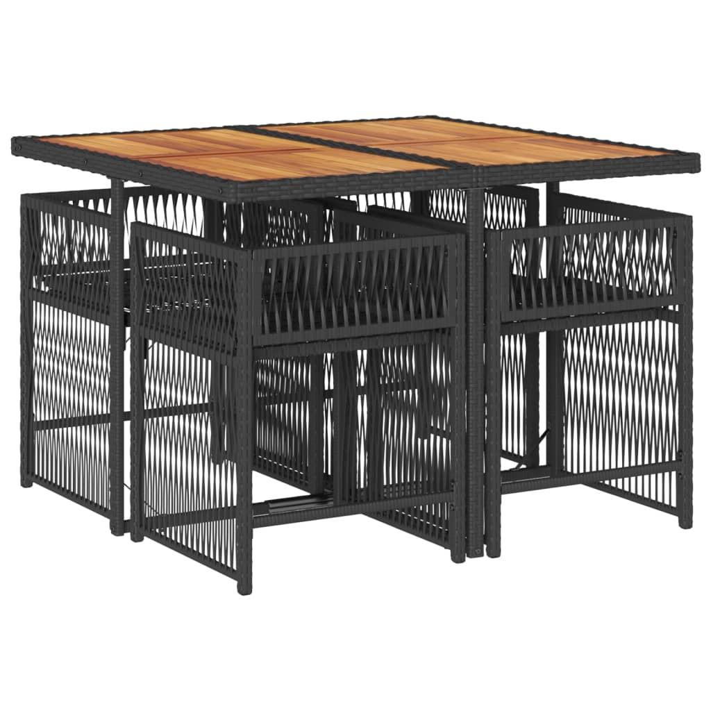 Garden Dining Set Black, Cream White