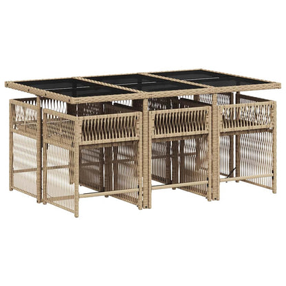Garden Dining Set | Mix beige | PE rattan | Medium | Stackable