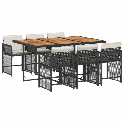 Outdoor Dining Set Black, Cream white