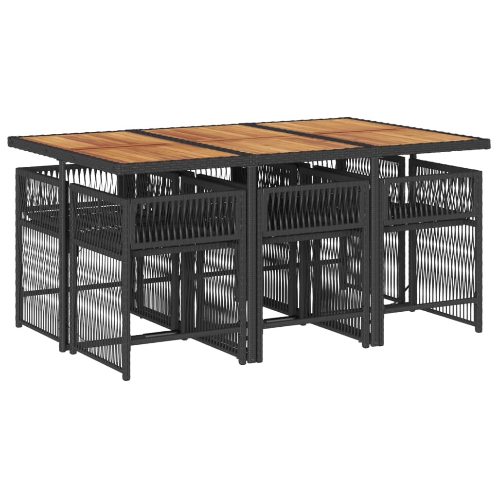 Outdoor Dining Set Black, Cream white