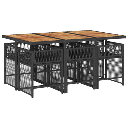 Outdoor Dining Set Black, Cream white