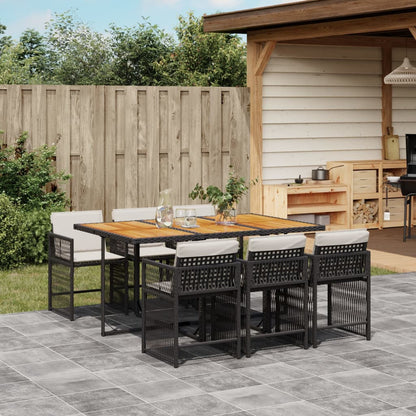 Outdoor Dining Set Black, Cream white