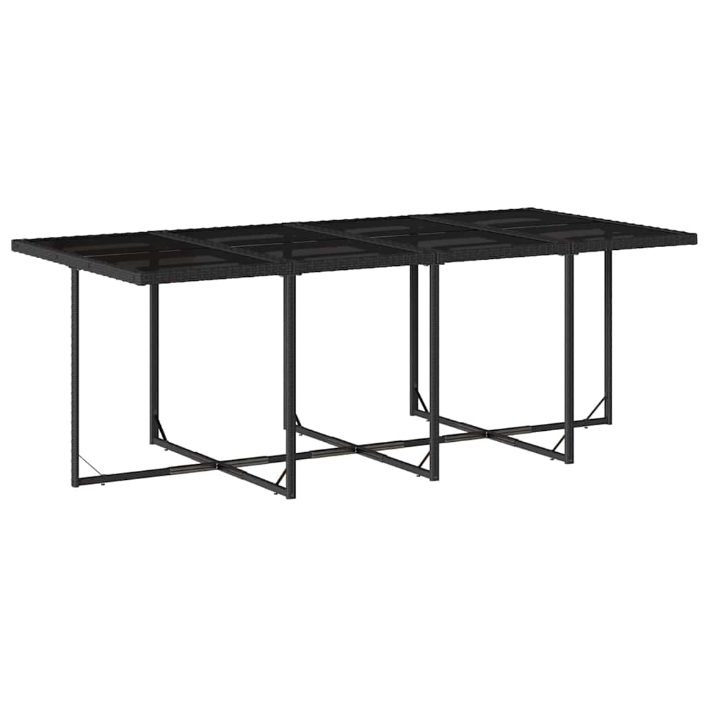 Garden Dining Set Black Poly Rattan 9 Piece