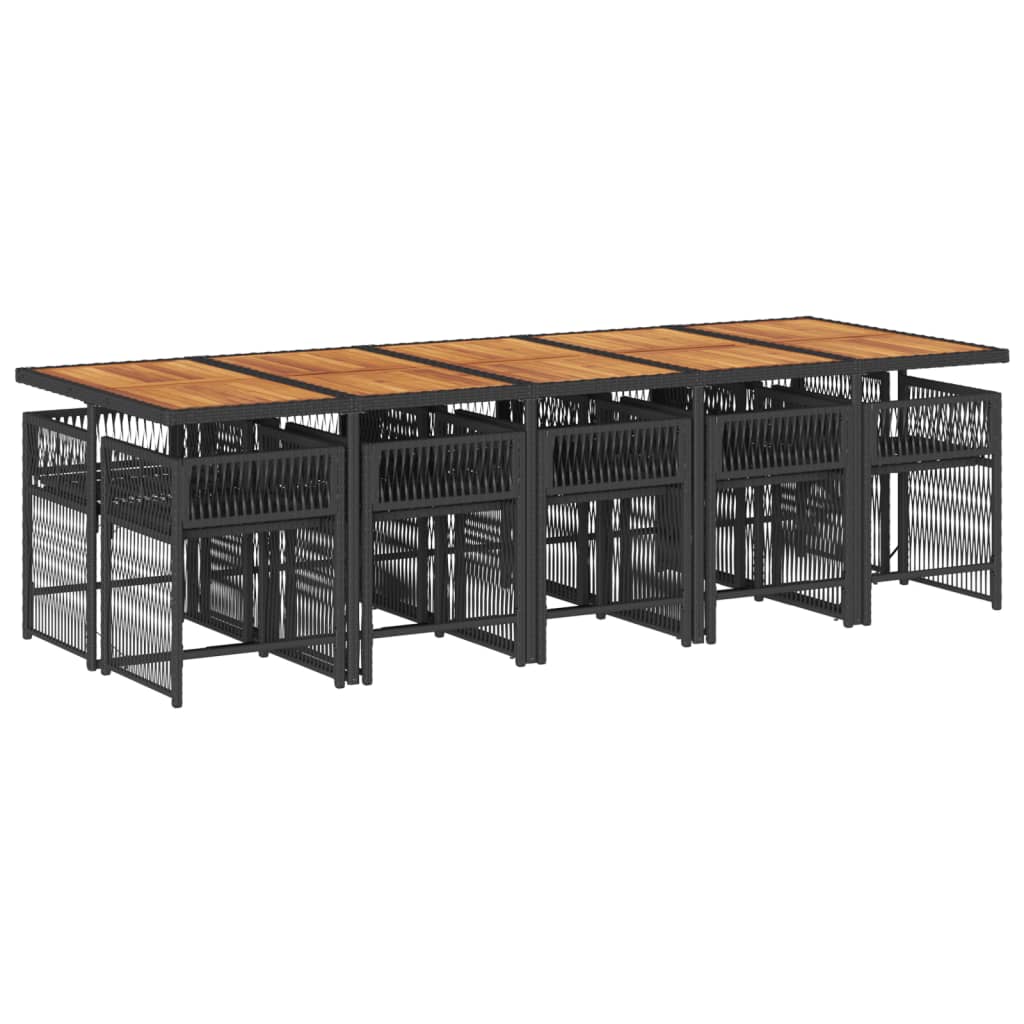 Garden Dining Set Black, Cream White