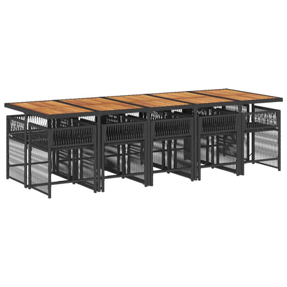 Garden Dining Set Black, Cream White