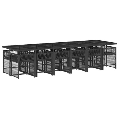 Garden Dining Set Black, Cream White