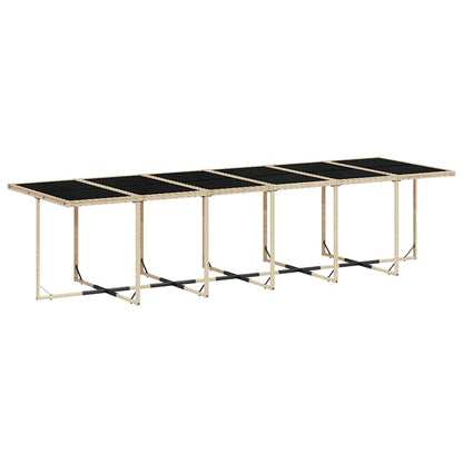Garden Dining Set Black, Cream White