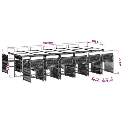 Garden Dining Set Black, Cream White
