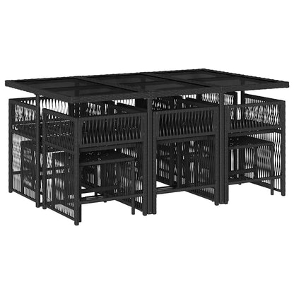 Garden Dining Set Black, Cream White