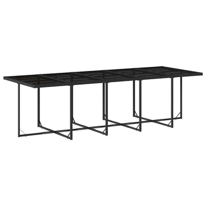 Garden Dining Set Black PE rattan Large Expandable