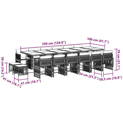 Garden Dining Set Black, Cream White