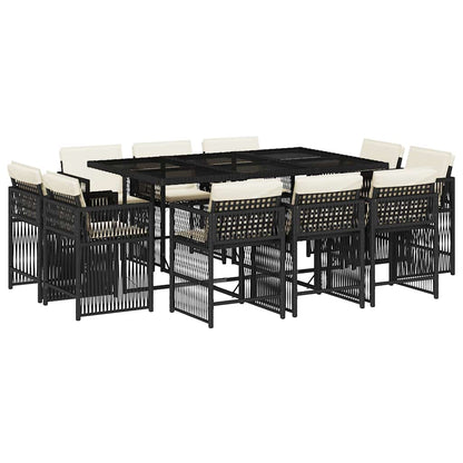 Garden Dining Set Black, Cream White