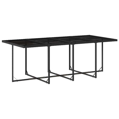 Garden Dining Set Black and Cream White