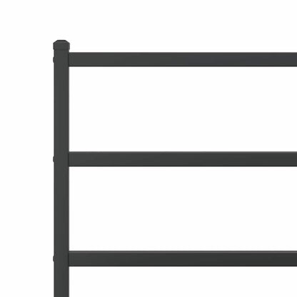 Metal Bed Frame without Mattress with Headboard Black 140x200cm