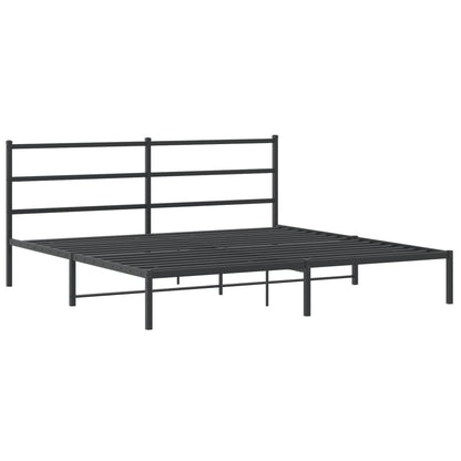 Metal Bed Frame without Mattress with Headboard Black 76"x79.9"