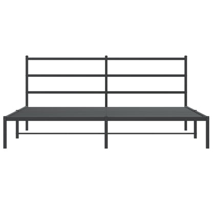 Metal Bed Frame without Mattress with Headboard Black 76"x79.9"